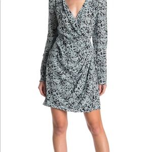 Sold Out Club Monaco Patterned Side Drape Mini Dress